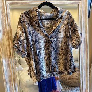 Vagabond Snakeskin Short Sleeve Button Up